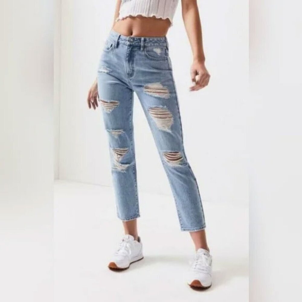 PacSun Mom Jeans Ripped and Destroyed 28 - Picture 1 of 14